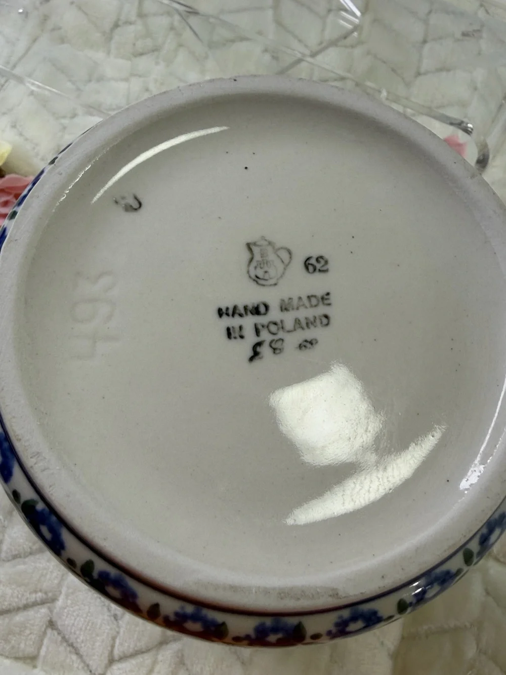 BOLESLAWIEC  Handmade Ceramic Floral Pattern Vase Utensil Jar